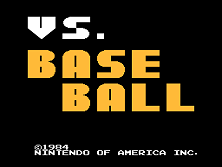 Vs. BaseBall (US, set BA E-1) Title Screen
