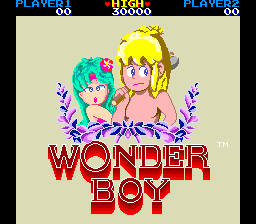 Wonder Boy (315-5162, 4-D Warriors Conversion) Title Screen