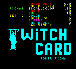 Witch Card (Spanish, witch game, set 1) Title Screen