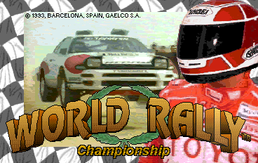 World Rally (Version 1.0, Checksum 0E56) Title Screen