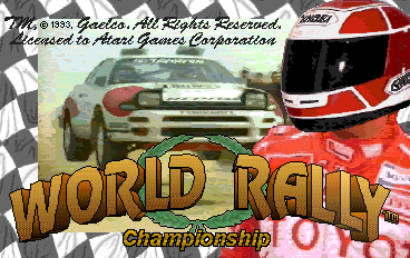 World Rally (Version 1.0, Checksum 8AA2) Title Screen