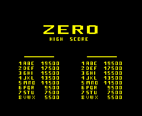 Zero (set 2, Defender bootleg) Title Screen