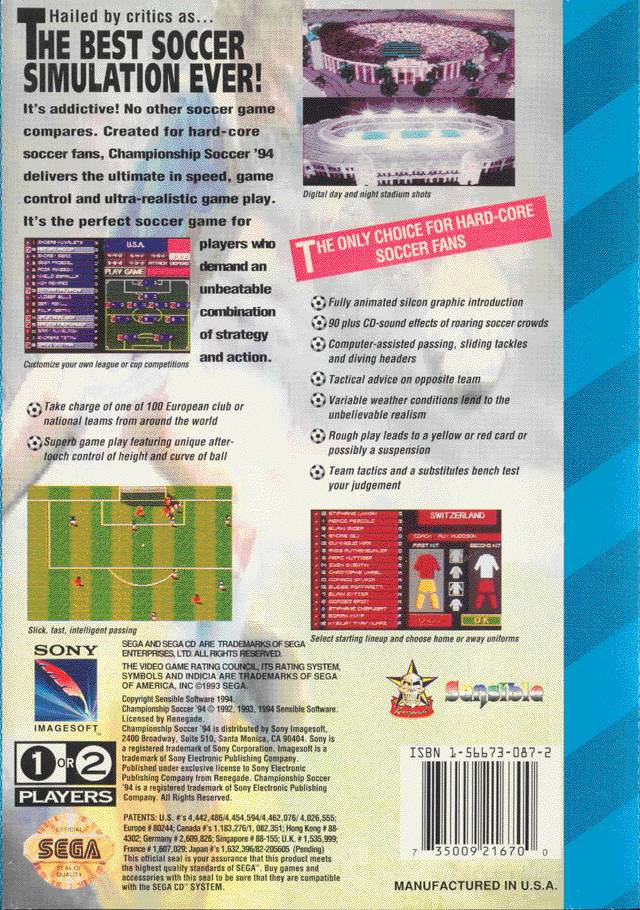 Championship Soccer '94 (U) ISO