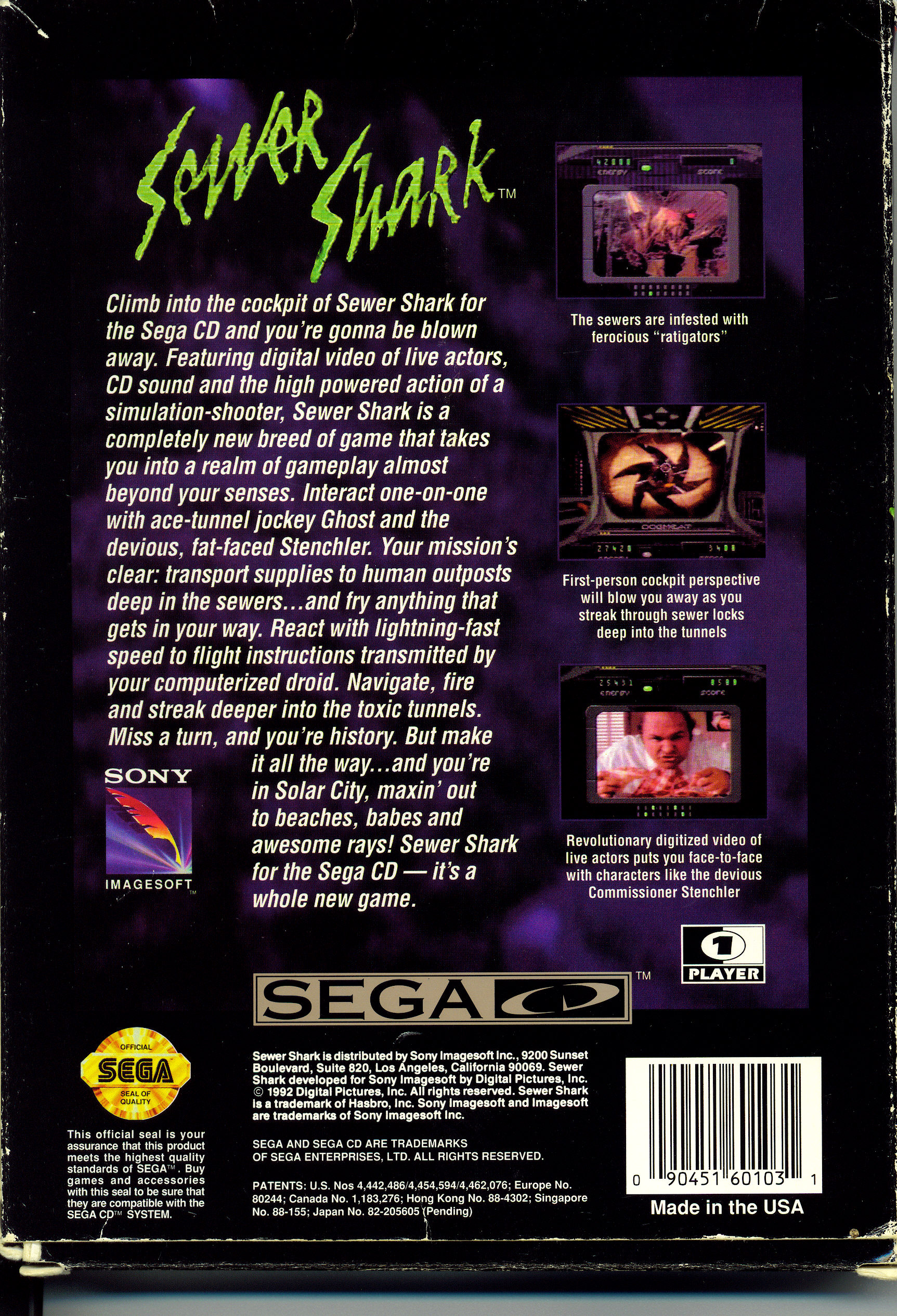 sewer shark sega cd rom