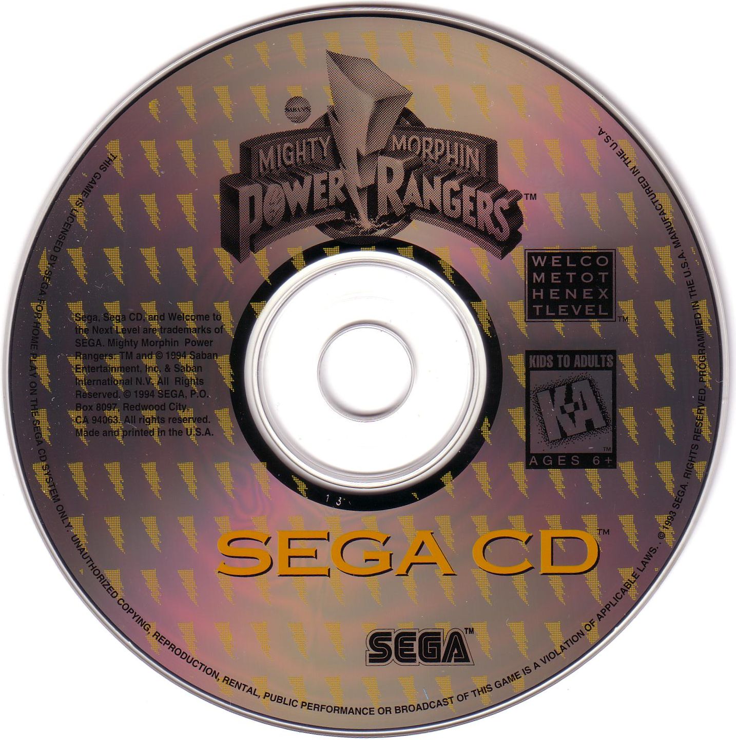 mighty morphin power rangers sega cd rom