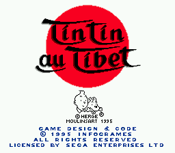 Tintin au Tibet (Europe) (En,Fr,De,Es,Nl,Sv) Title Screen
