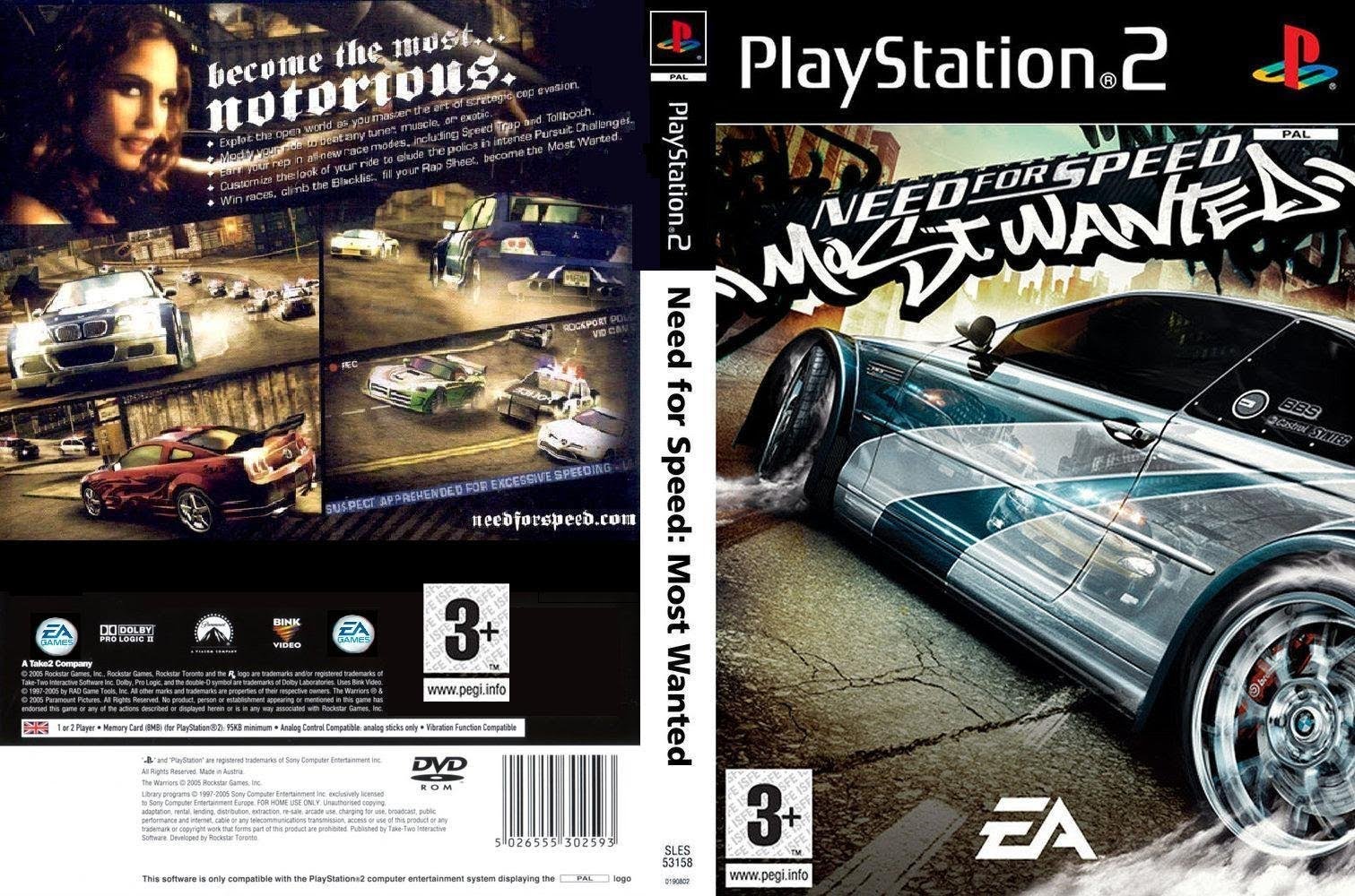 nfs most wanted black edition ps2