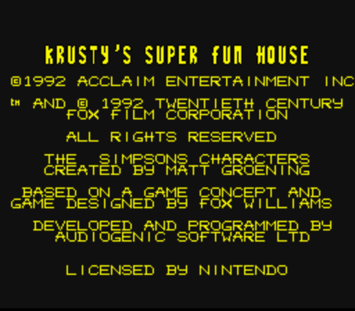 krusty's super fun house snes rom