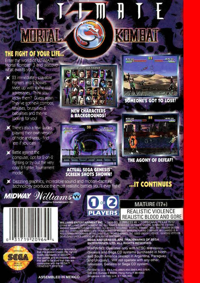 Mortal Kombat 3 (4) ROM - Sega Download - Emulator Games