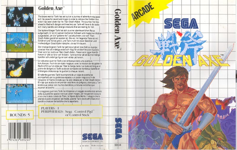 golden axe master system rom