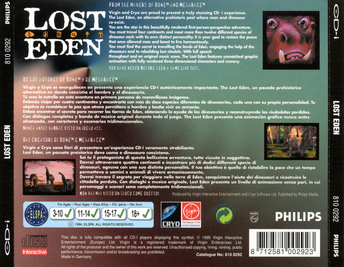 Lost Eden (CD-i) ISO < CD-I ISOs | Emuparadise