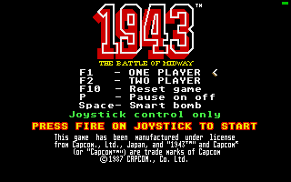 Screenshot Thumbnail / Media File 1 for 1943 (1987)(Probe Software)