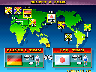 Screenshot Thumbnail / Media File 1 for Dream Soccer '94 (World, M107 hardware)