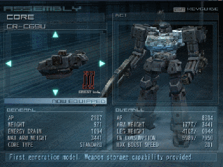 Screenshot Thumbnail / Media File 1 for Armored Core - Nexus (USA) (Disc 1) (Evolution)
