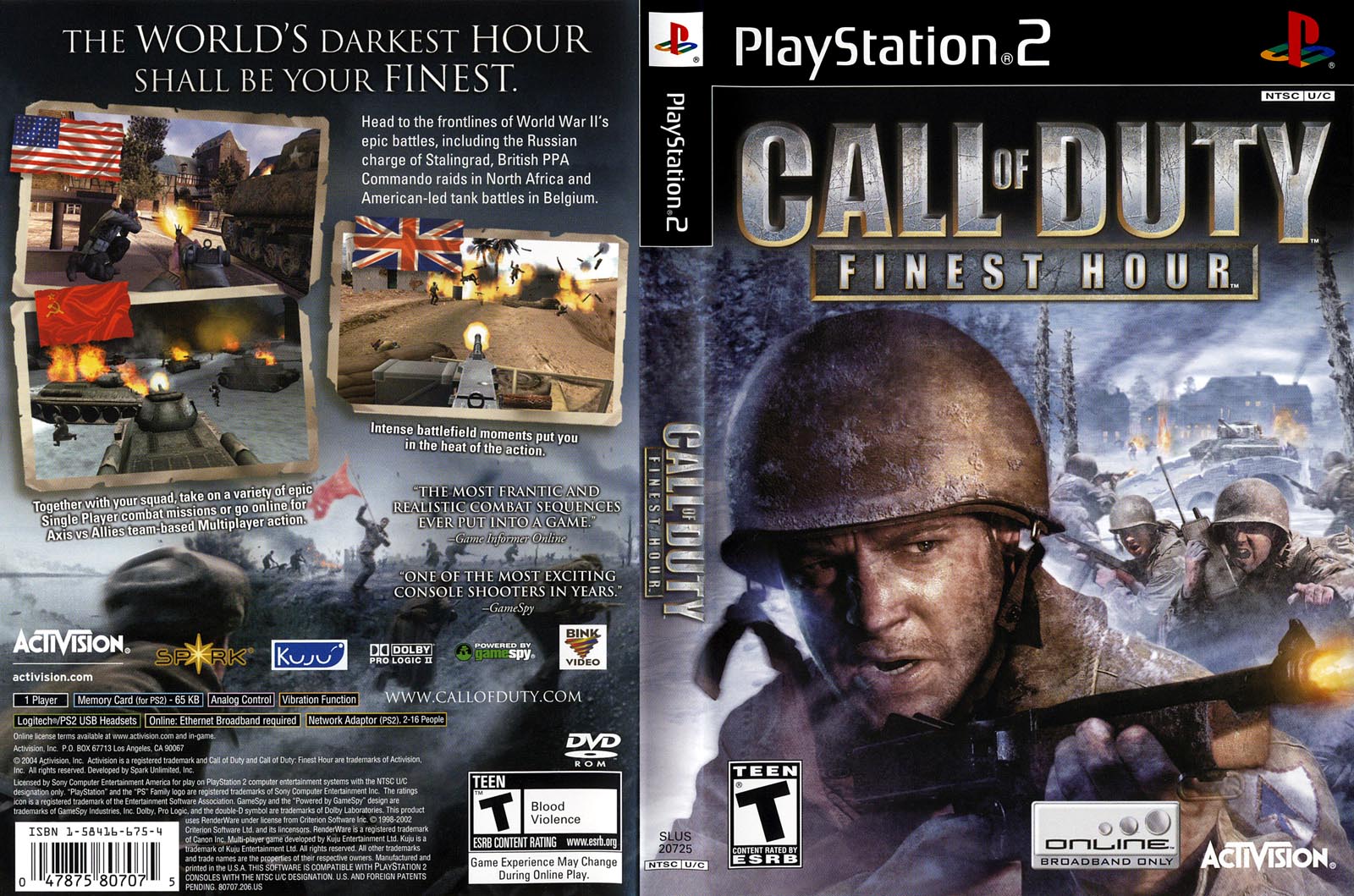call of duty frontline ps2