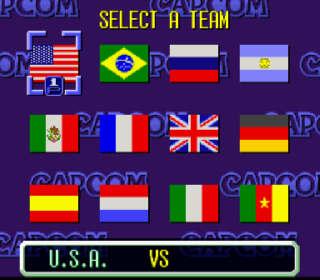 Screenshot Thumbnail / Media File 1 for Capcom's Soccer Shootout (USA) (Beta)
