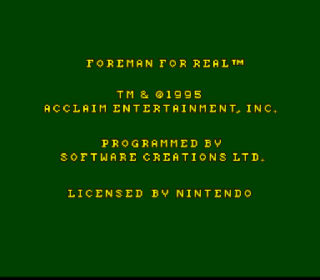 Screenshot Thumbnail / Media File 1 for Foreman For Real (USA)