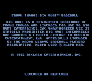 Screenshot Thumbnail / Media File 1 for Frank Thomas Big Hurt Baseball (Europe)