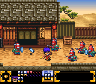 Screenshot Thumbnail / Media File 1 for Ganbare Goemon Kirakira Douchuu - Boku ga Dancer ni Natta Riyuu (Japan) (Rev B) (NP)