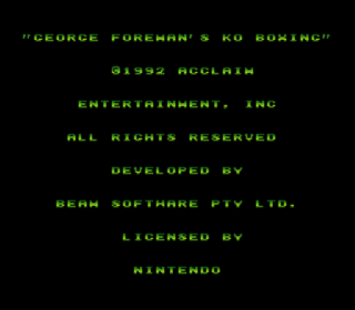 Screenshot Thumbnail / Media File 1 for George Foreman's KO Boxing (USA)