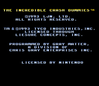 Screenshot Thumbnail / Media File 1 for Incredible Crash Dummies, The (Europe)