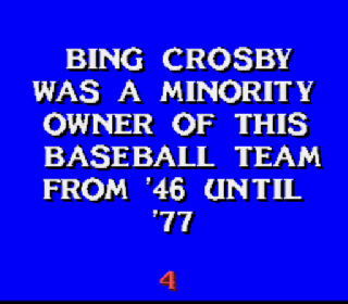Screenshot Thumbnail / Media File 1 for Jeopardy! - Sports Edition (USA)