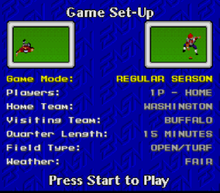 Screenshot Thumbnail / Media File 1 for John Madden Football '93 (USA) (Rev A)