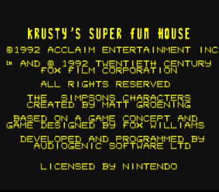 Screenshot Thumbnail / Media File 1 for Krusty's Super Fun House (USA) (Rev A)