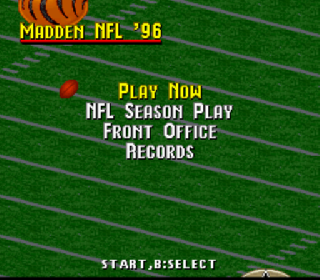 Screenshot Thumbnail / Media File 1 for Madden NFL '96 (USA) (Sample)