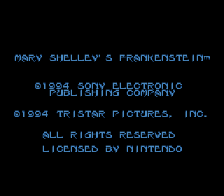 Screenshot Thumbnail / Media File 1 for Mary Shelley's Frankenstein (USA) (Beta)