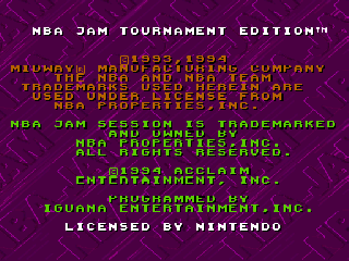 Screenshot Thumbnail / Media File 1 for NBA Jam - Tournament Edition (Japan)