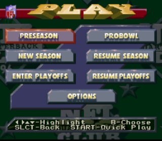 Screenshot Thumbnail / Media File 1 for NFL Quarterback Club '96 (Japan)