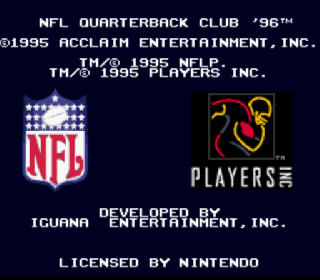 Screenshot Thumbnail / Media File 1 for NFL Quarterback Club '96 (USA)