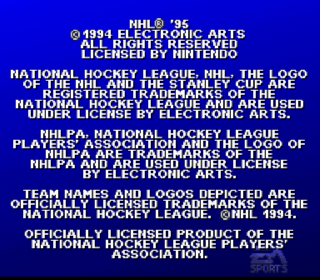 Screenshot Thumbnail / Media File 1 for NHL '95 (USA)