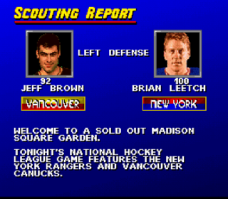 Screenshot Thumbnail / Media File 1 for NHL '95 (USA)