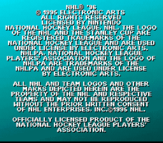 Screenshot Thumbnail / Media File 1 for NHL '96 (Europe)