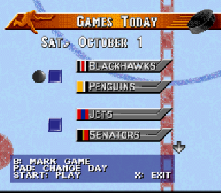 Screenshot Thumbnail / Media File 1 for NHL '96 (Europe)