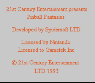 Screenshot Thumbnail / Media File 1 for Pinball Fantasies (Europe)