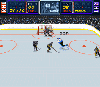 Screenshot Thumbnail / Media File 1 for RHI Roller Hockey '95 (USA) (Proto)