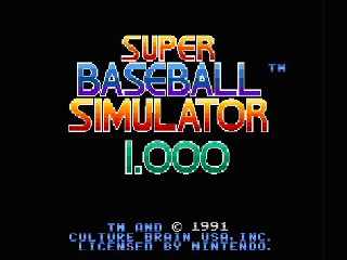 Screenshot Thumbnail / Media File 1 for Super Baseball Simulator 1.000 (USA)