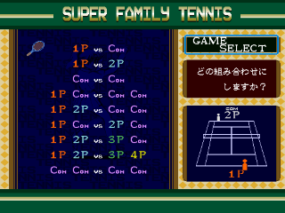 Screenshot Thumbnail / Media File 1 for Super Family Tennis (Japan)