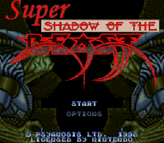 Screenshot Thumbnail / Media File 1 for Super Shadow of the Beast (USA) (Proto)