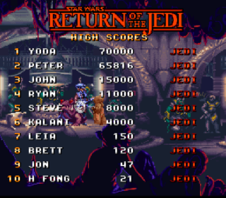 Screenshot Thumbnail / Media File 1 for Super Star Wars - Jedi no Fukushuu (Japan)