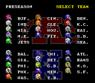 Screenshot Thumbnail / Media File 1 for Tecmo Super Bowl (USA) (Beta)