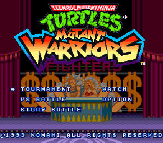 Screenshot Thumbnail / Media File 1 for Teenage Mutant Ninja Turtles - Mutant Warriors (Japan)