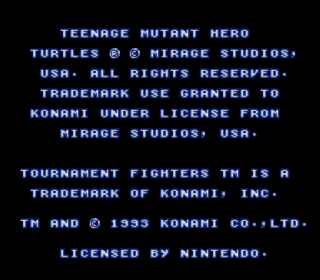 Screenshot Thumbnail / Media File 1 for Teenage Mutant Ninja Turtles - Tournament Fighters (Australia)