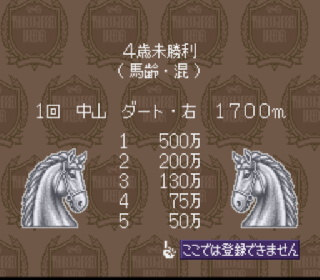 Screenshot Thumbnail / Media File 1 for Thoroughbred Breeder III (Japan)