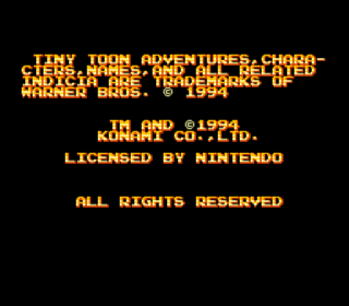 Screenshot Thumbnail / Media File 1 for Tiny Toon Adventures - Wild & Wacky Sports (Europe)