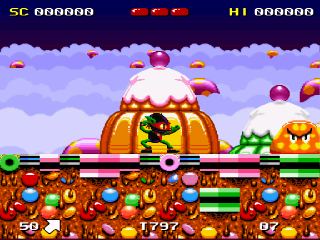 Screenshot Thumbnail / Media File 1 for Zool - Ninja of the Nth Dimension (Europe)