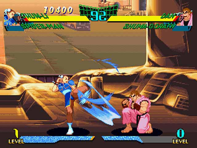 Marvel Super Heroes vs. Street Fighter - HD PS1 Gameplay - DuckStation 
